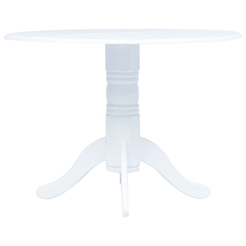 Dining Tables Dining Table White 106 Cm Solid Rubber Wood