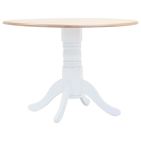 Dining Tables Dining Table White And Brown 106 Cm Solid Rubber Wood