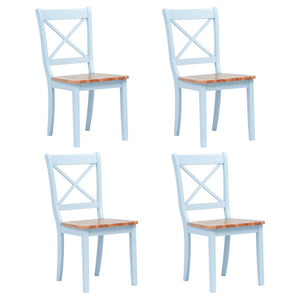 Dining Chairs 4 Pcs Grey And Light Wood Solid Rubber