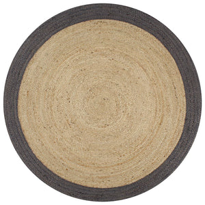 Rugs Handmade Rug Jute With Dark Grey Border 90 Cm