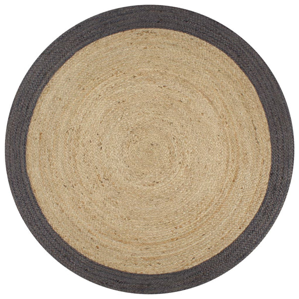 Rugs Handmade Rug Jute With Dark Grey Border 150 Cm