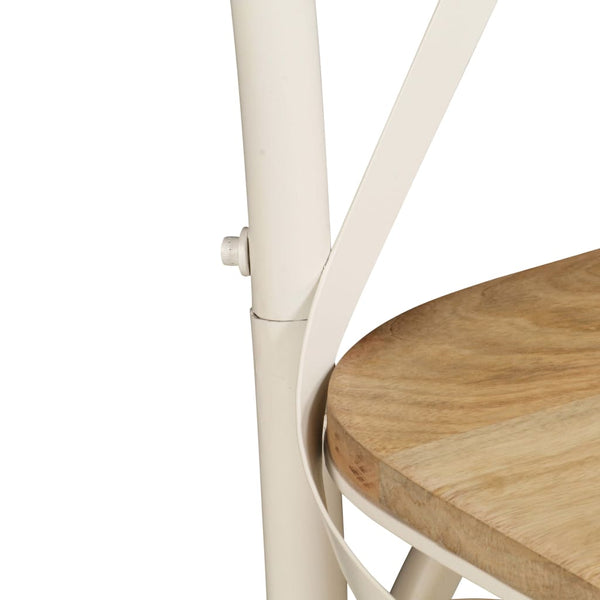 Chairs Cross 2 Pcs White Solid Mango Wood