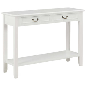 Tables Console Table White 110X35x80 Cm Wood