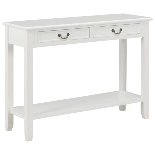 Tables Console Table White 110X35x80 Cm Wood