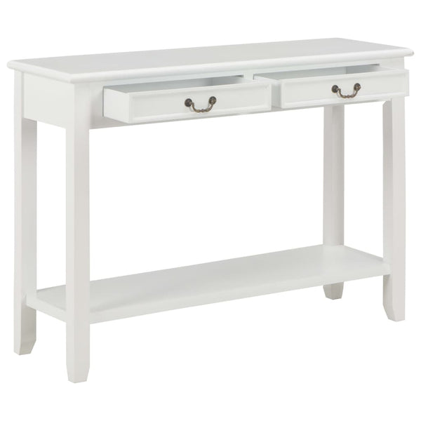 Tables Console Table White 110X35x80 Cm Wood