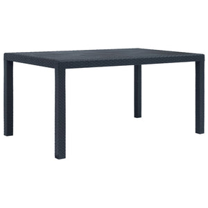 Patio & Garden Tables Garden Table Anthracite 150X90x72 Cm Plastic Rattan Look