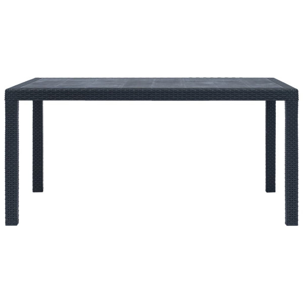 Patio & Garden Tables Garden Table Anthracite 150X90x72 Cm Plastic Rattan Look