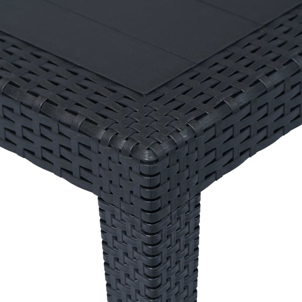 Patio & Garden Tables Garden Table Anthracite 150X90x72 Cm Plastic Rattan Look