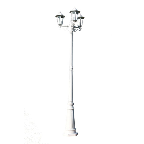 Landscape & Walkway Lights Garden Light Post 3 Arms 215 Cm White Aluminium