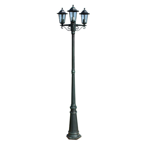 Wall & Ceiling Lights Garden Light Post 3 Arms 215 Cm Dark Green/Black Aluminium