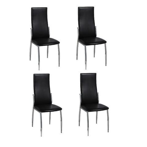 Dining Chairs 4 Pcs Black Faux Leather