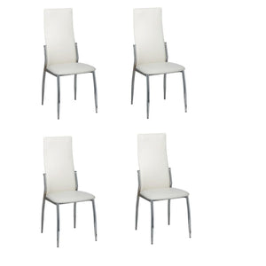 Dining Chairs 4 Pcs White Faux Leather