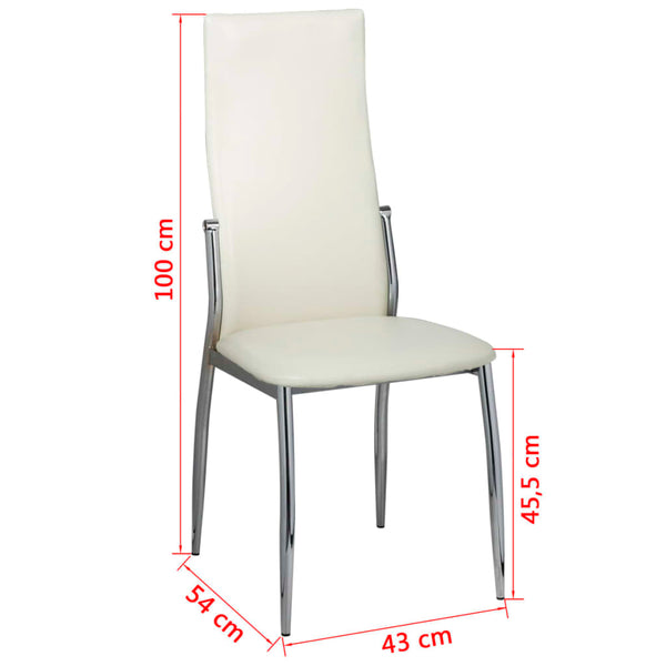 Dining Chairs 4 Pcs White Faux Leather