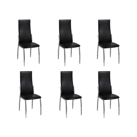 Dining Chairs 6 Pcs Black Faux Leather