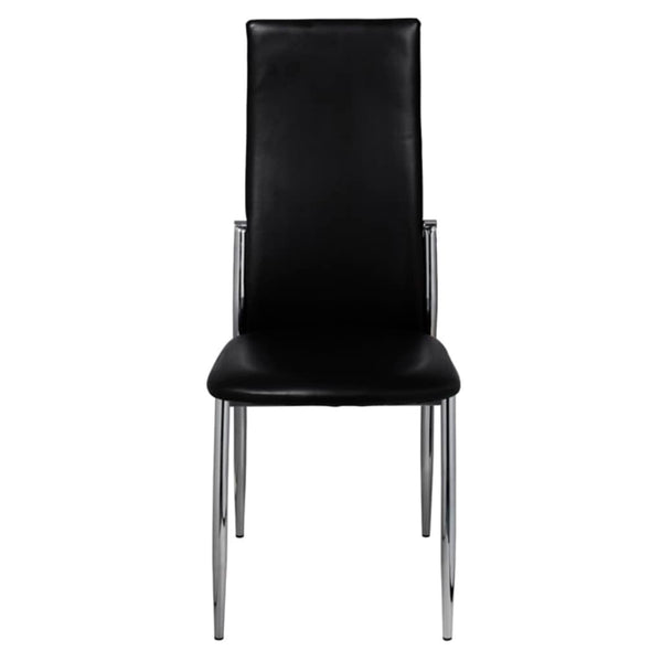 Dining Chairs 6 Pcs Black Faux Leather