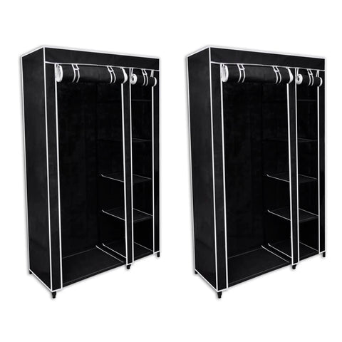 Wardrobes 2 Pcs Black Fabric