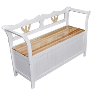 Benches Storage Bench 126X42x75 Cm Wood White