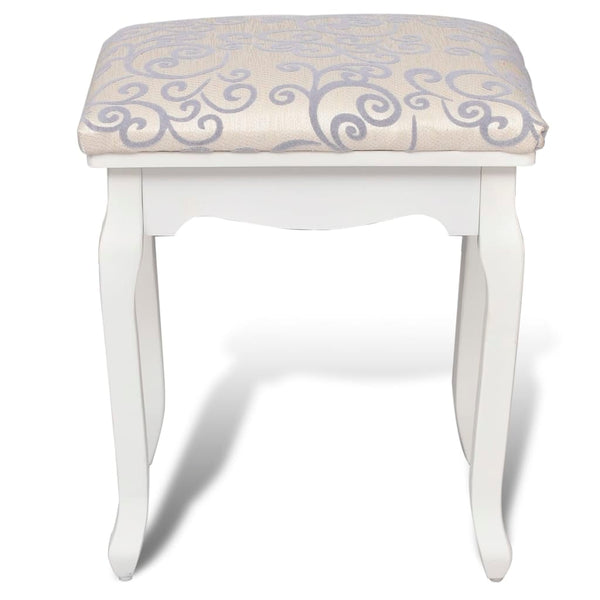 Dressing Stool Warm White Fabric