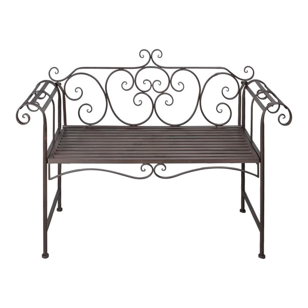 Patio Benches Garden Bench 132 Cm Steel Antique Brown