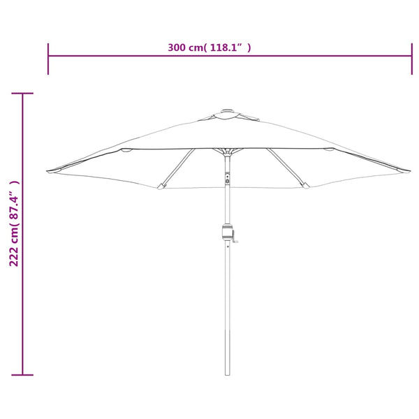 Patio Umbrellas Parasol Sand White 3M Steel Pole