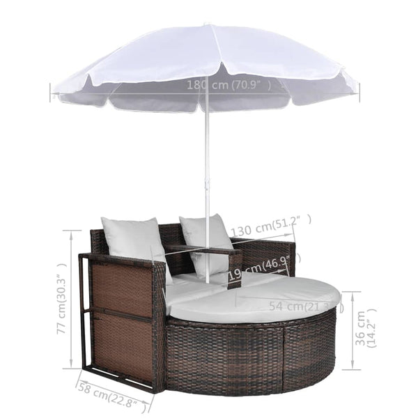 Raised Garden Beds Garden Bed With Parasol Brown Poly Rattan