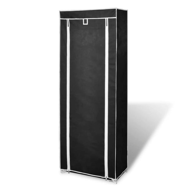 Shoe Cabinets Fabric Shoe Cabinet With Cover 162 X 57 29 Cm Black