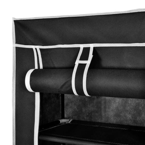 Shoe Cabinets Fabric Shoe Cabinet With Cover 162 X 57 29 Cm Black