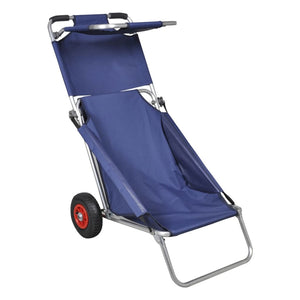 Wheelbarrows Carts Wagons Beach Trolley With Wheels Portable Foldable Blue