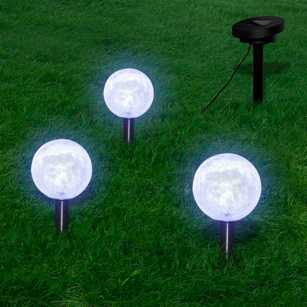 Landscape & Walkway Lights Solar Bowl 3 Led Garden Lights With Spike Anchors & Panel