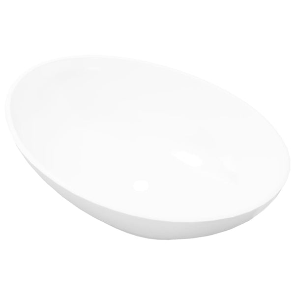 Luxury Ceramic Basin Oval-Shaped Sink White 40 X 33 Cm