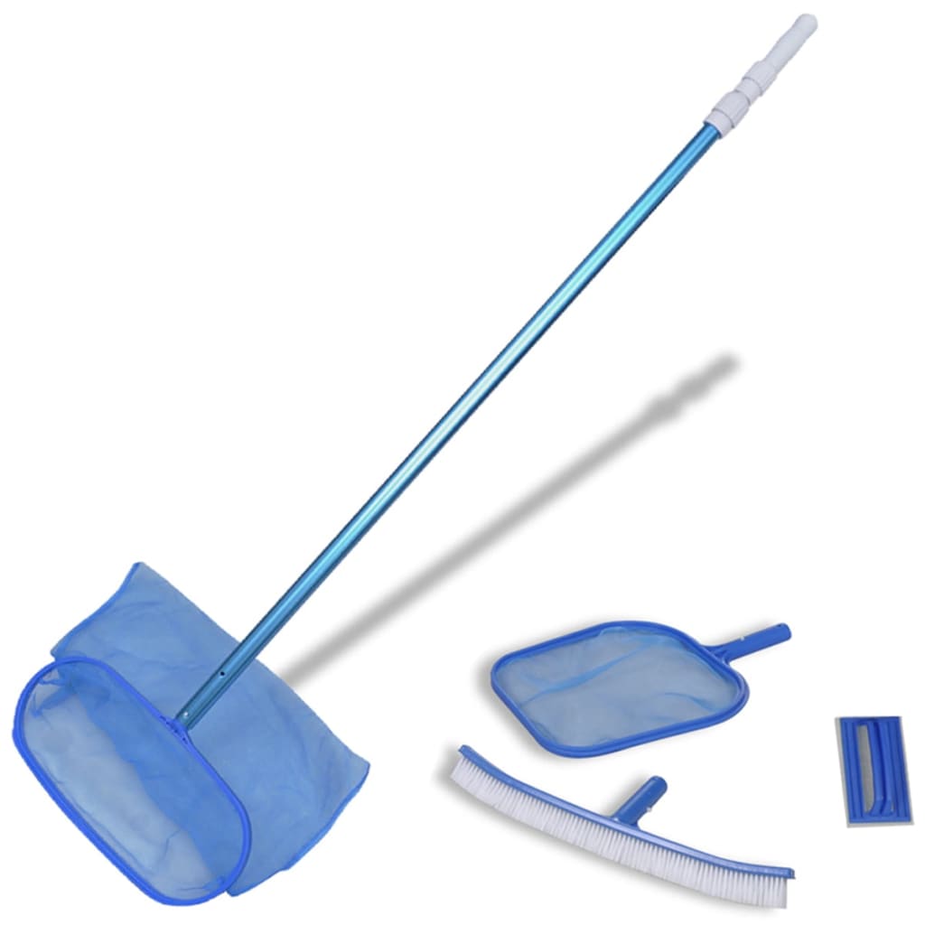 Handheld Pool Brushes & Nets Pool Cleaning Set Brush 2 Leaf Skimmers 1 Telescopic Pole