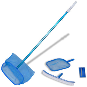 Handheld Pool Brushes & Nets Pool Cleaning Set Brush 2 Leaf Skimmers 1 Telescopic Pole