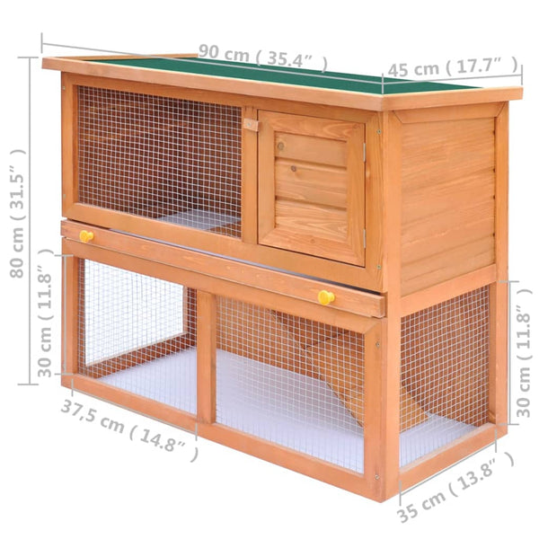 Small Animal Cages & Hutches Outdoor Rabbit Hutch Small Animal House Pet Cage 1 Door Wood