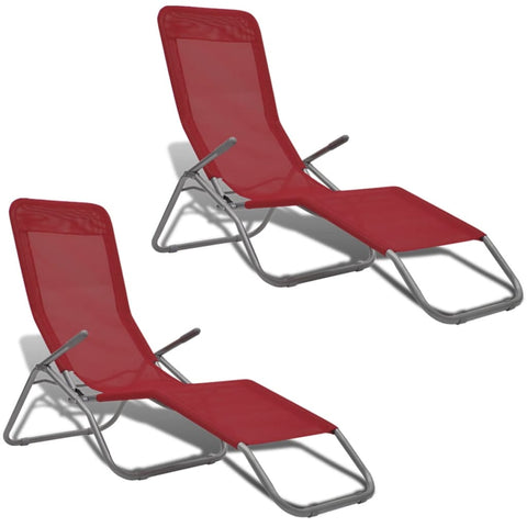 Loungers Sun 2 Pcs Steel Frame And Textilene Red