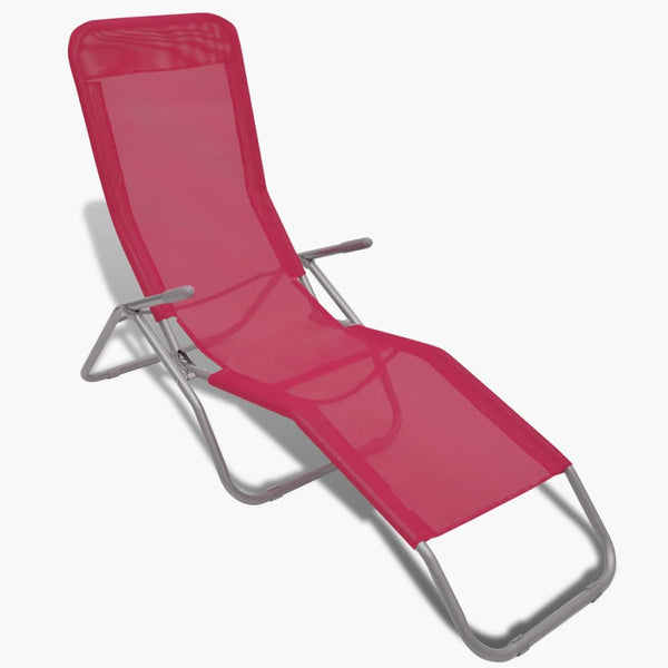 Loungers Sun 2 Pcs Steel Frame And Textilene Red