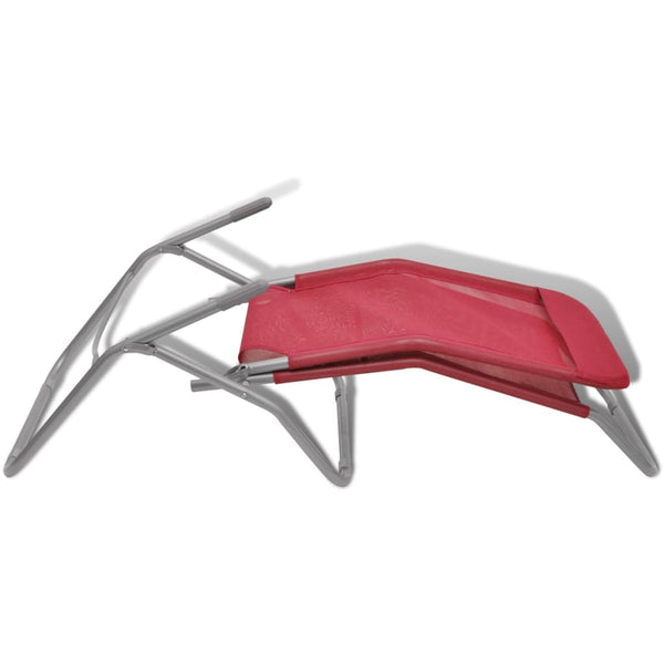 Loungers Sun 2 Pcs Steel Frame And Textilene Red