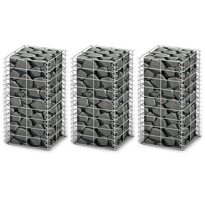 Gabion Baskets Gabion Set 3 Pcs Galvanised Wire 25 X 150 Cm