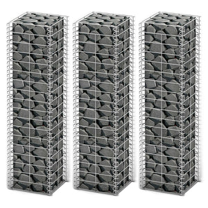 Gabion Baskets Gabion Set 3 Pcs Galvanised Wire 25 X 150 Cm