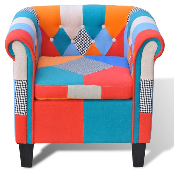 Accent Chairs Armchair With Patchwork Design Fabric