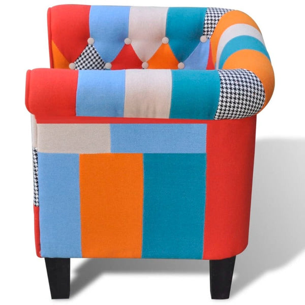 Accent Chairs Armchair With Patchwork Design Fabric