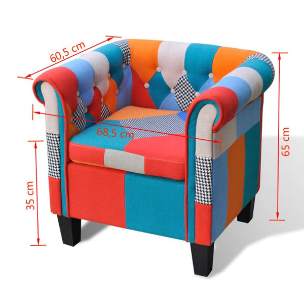 Accent Chairs Armchair With Patchwork Design Fabric