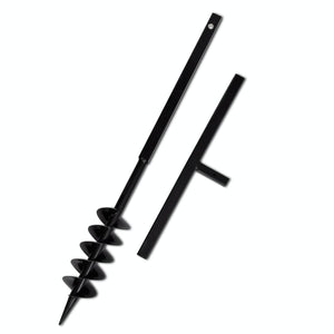 Corded Drills Ground Drill With Handle Auger Bit 100 Mm Double Spirals Steel Black