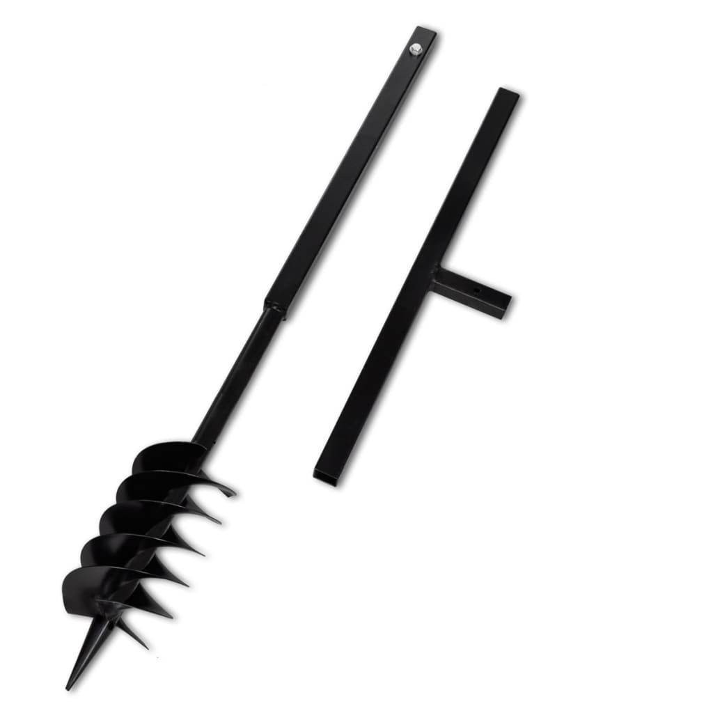 Corded Drills Ground Drill With Handle Auger Bit 120 Mm Double Spirals Steel Black