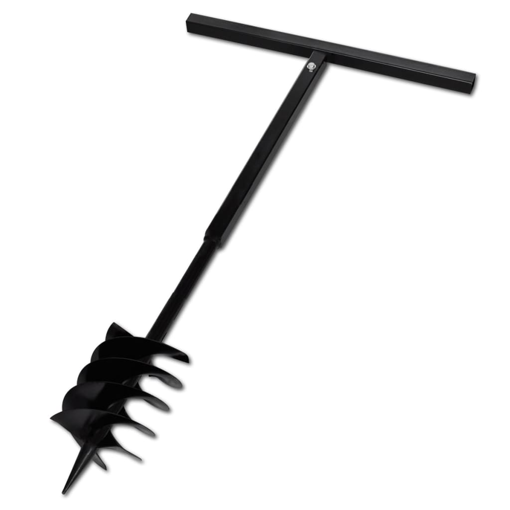 Corded Drills Ground Drill With Handle Auger Bit 180Mm 3 Spirals Steel Black