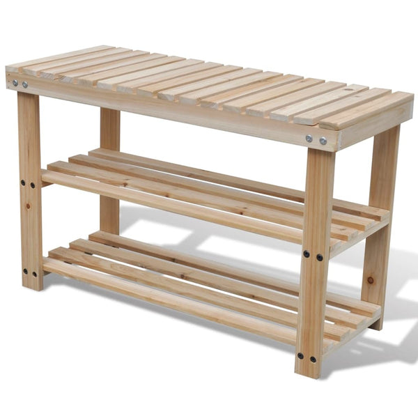 Shoe Racks 2 In 1 Shoe Rack With Bench Top Solid Fir Wood