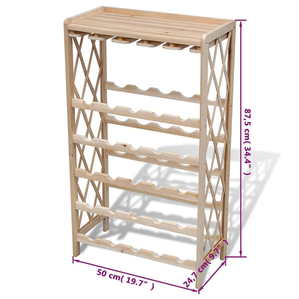 Racks Wine Rack For 25 Bottles Solid Fir Wood