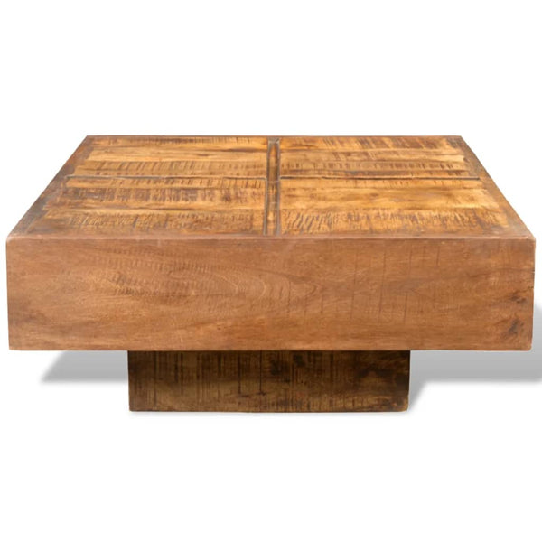 Coffee Table Brown Square Solid Mango Wood