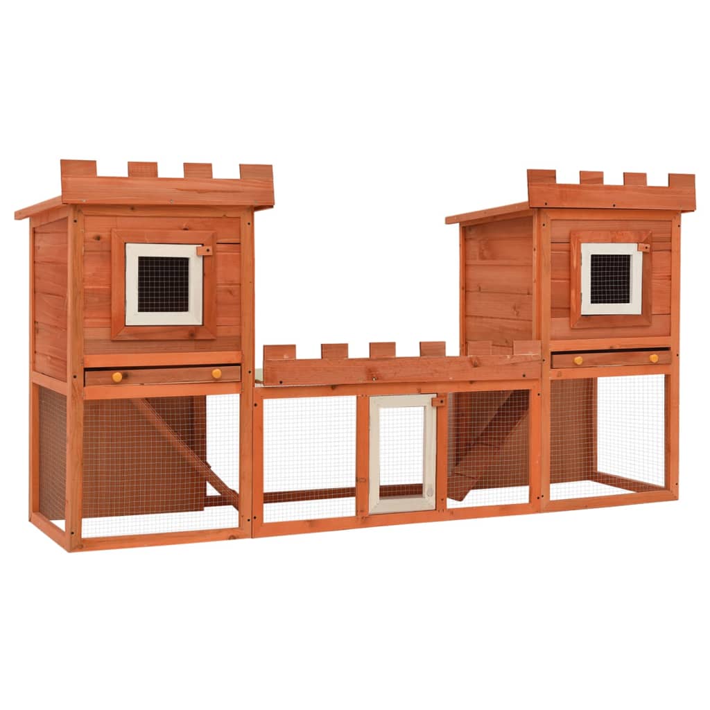 Small Animal Cages & Hutches Outdoor Large Rabbit Hutch House Pet Cage Double