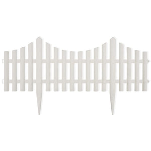 Fence Panels White Lawn Divider 17 Pcs / 10 M