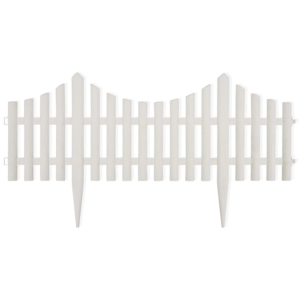 Fence Panels White Lawn Divider 17 Pcs / 10 M